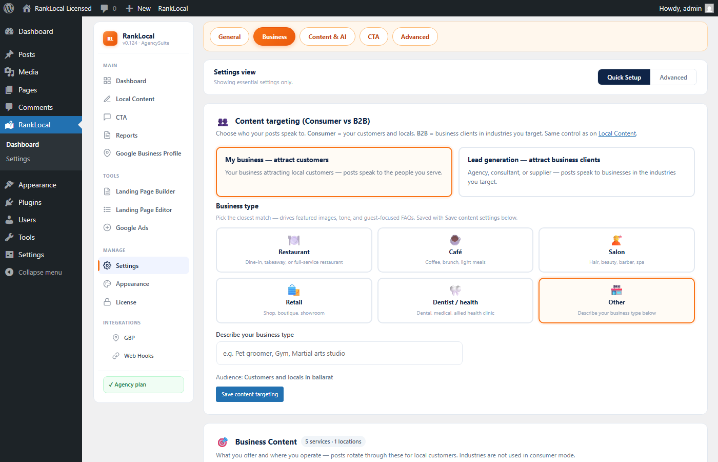 SEO AutoPilot Settings configuration screen